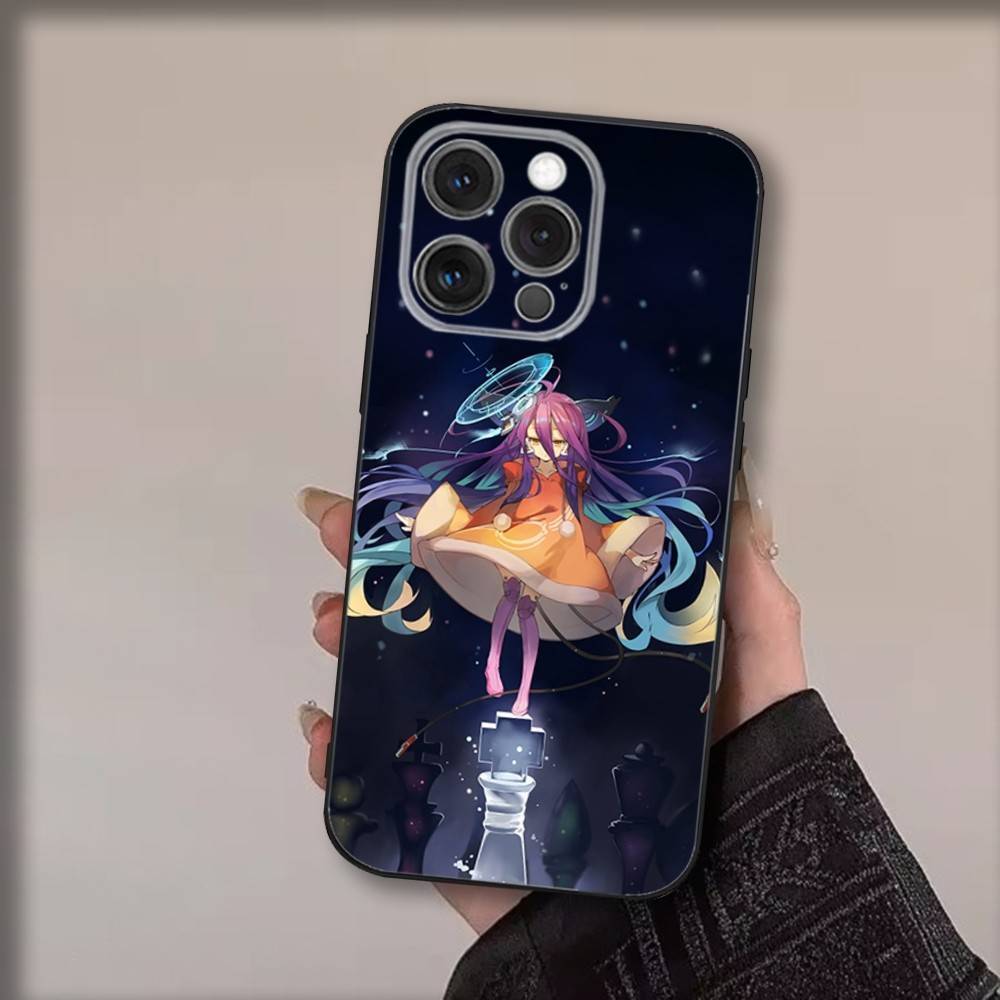N-No G-Games No Lifes Anime Phone Case For iPhone 17,16,15,14,13,12,11,Pro,Max,Plus,Air,X,XS,XR,SE,8,7,Mini,Soft Black Funda