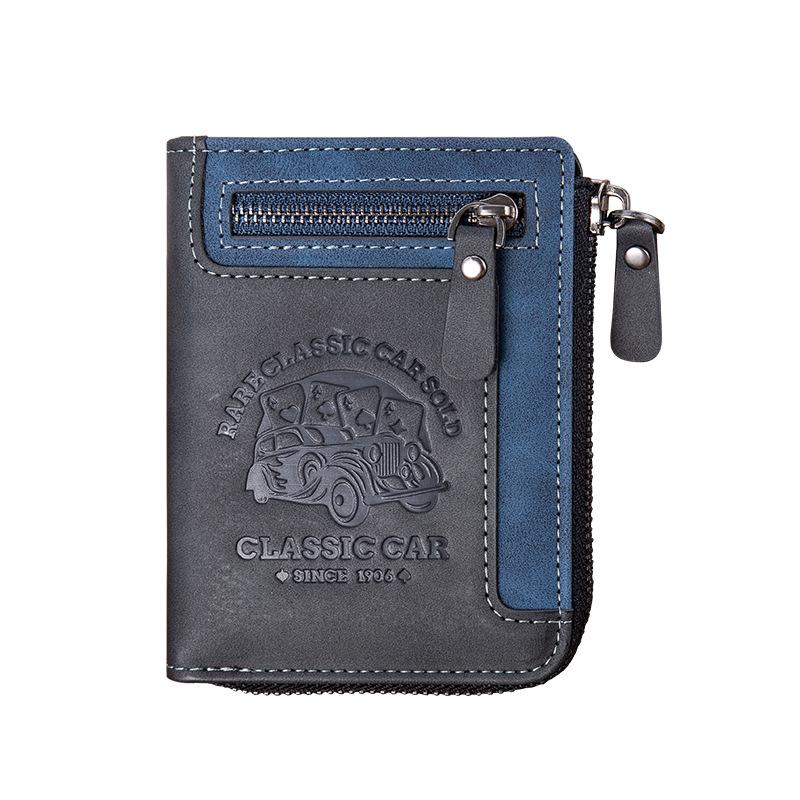 

Creative men s Casual wallet short and multi-slot card hold coin purse чорний
