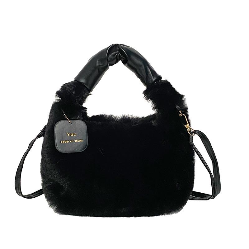 Autumn and winter new high-end texture portable plush bag women's simple fashion trend messenger bag shoulder bag