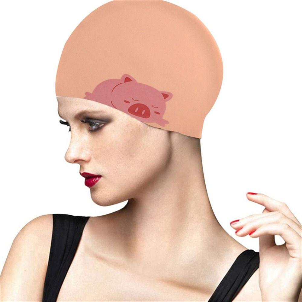 Waterproof Cartoon Cat Elastic Ears Protect Swim Pool Cap Swimming Hat Swimming Cap Diving Hat