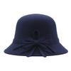 Basin hat women's autumn and winter casual hat big bow fashionable bucket hat women's dome British woolen top hat