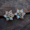 Labradorite Earrings Stud Flower Earrings 925 Sterling Silver Jewelry Gold Stud Wedding Stud Bridal Stud Minimalist Boho Jewelry Gifts