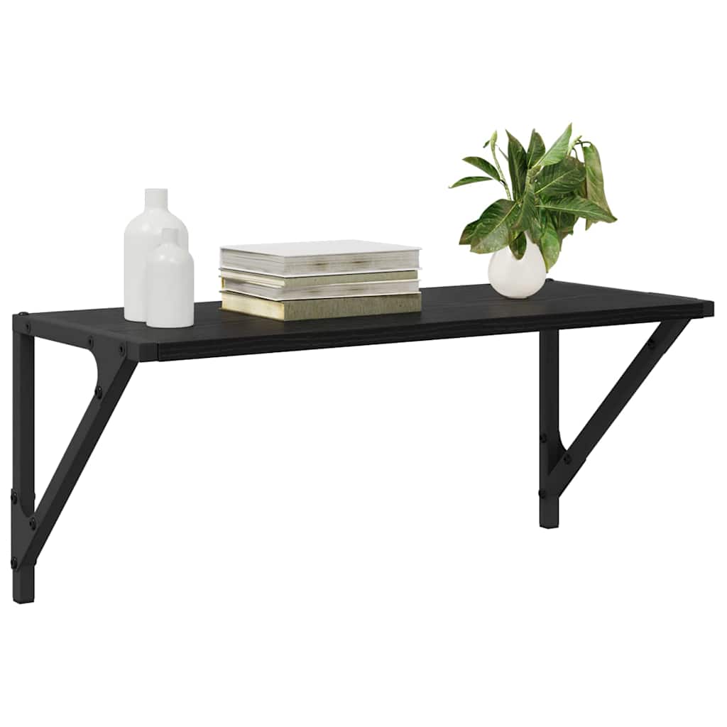 Wall Shelves 2 pcs Black Oak Effect 60 x 25 x 25.5 cm