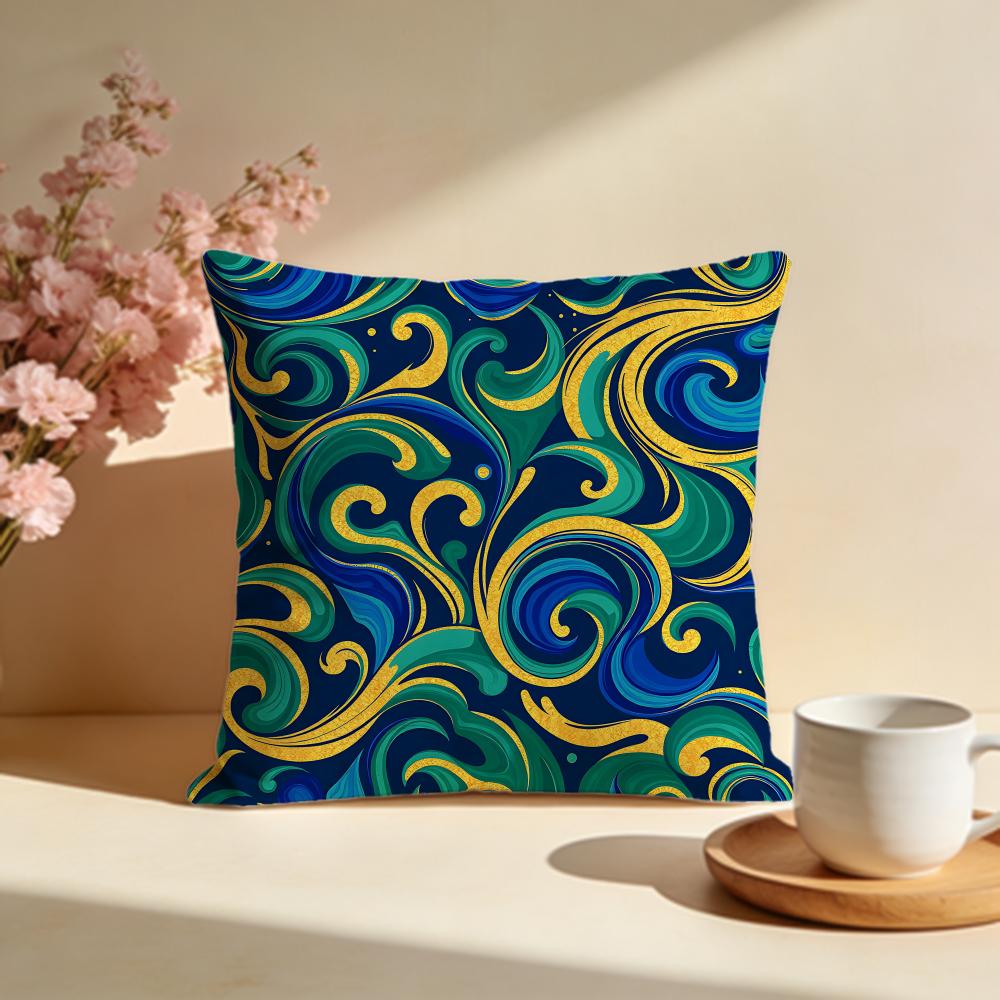 Opulent Glitter Fluid Pattern Cushion Cover Soft Pillow Cases for Home Bedroom Living Room Sofa