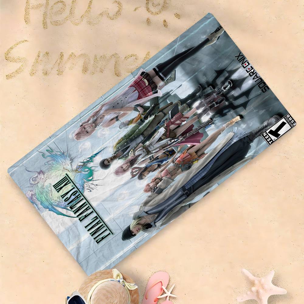 F-Final F-Fantasy Anime Bath Towel Microfiber Soft Water Absorbing Breathable For Girl Kids Decorative Cartoon Beach Towel