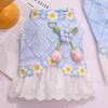 Robe d'été pour chien - Vêtements pour animaux de compagnie - Chiens de petite taille - Jupe légère en maille d'été à motifs pour chats