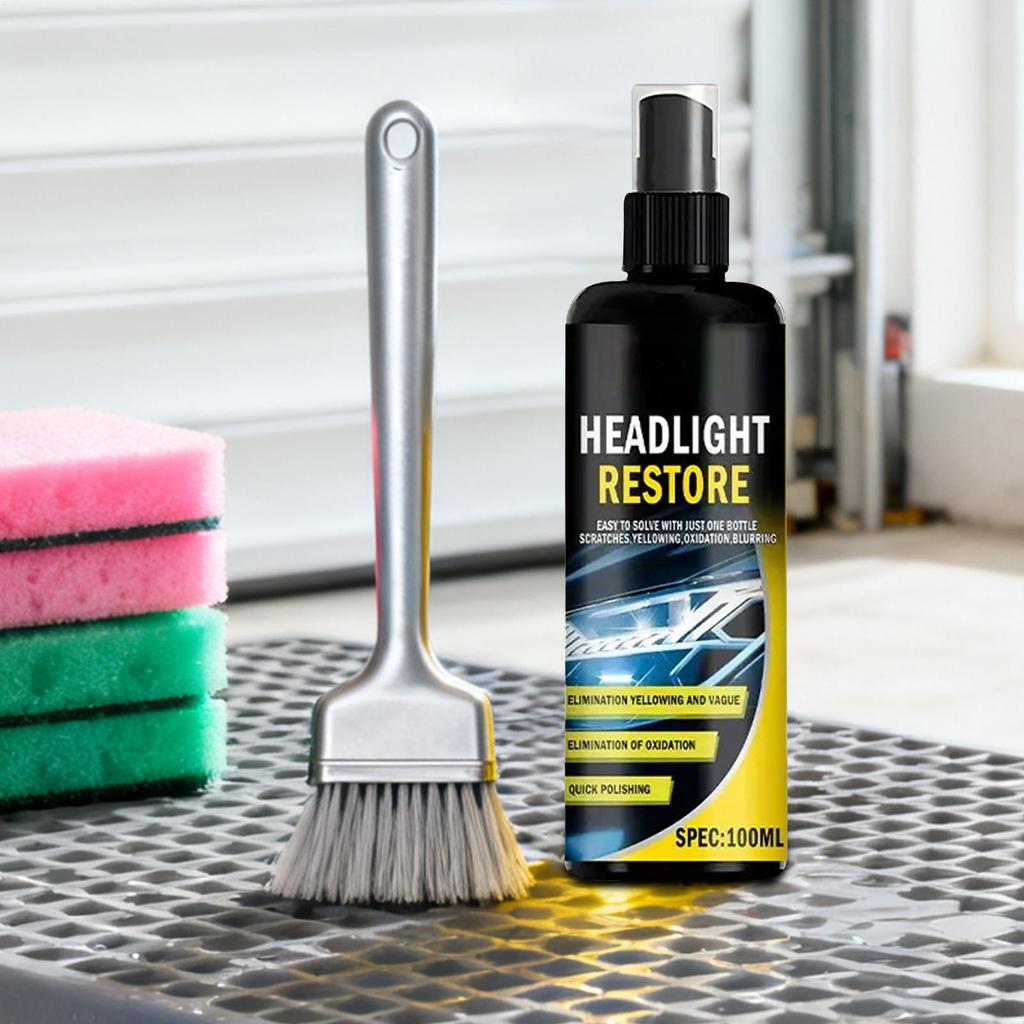 Headlights Restoration Kit Polishing Coating Cleaner Protection 100ml Car Light Cleaner Headlight Kit For Glass Lenses Detailing