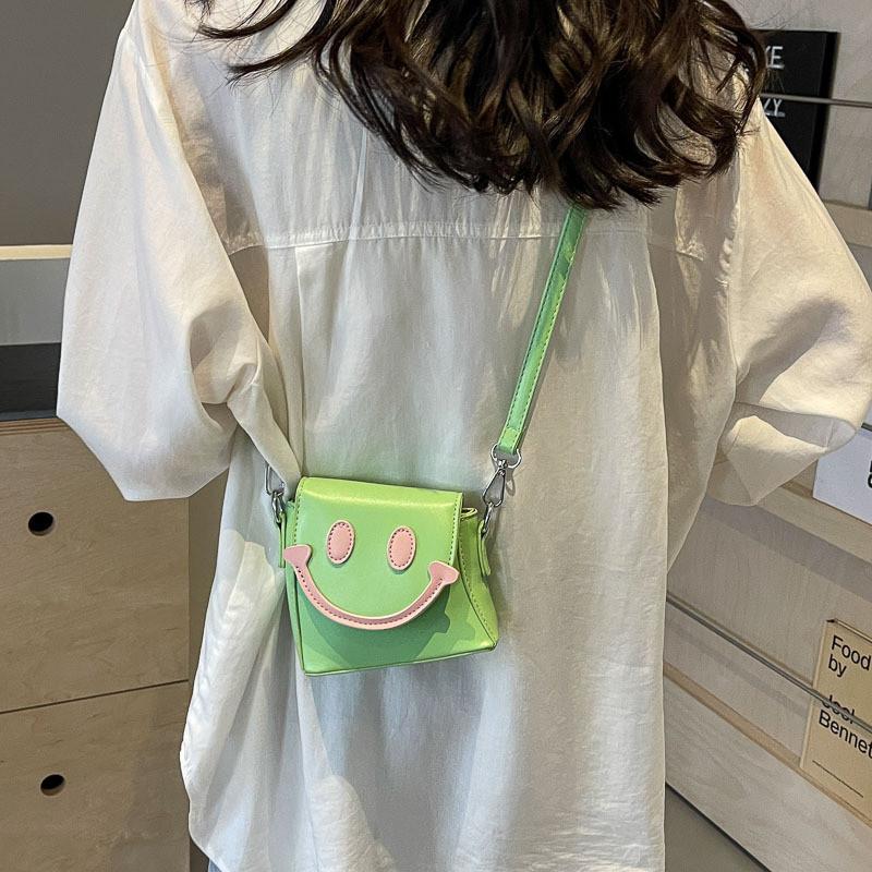 Adorable Cartoon Smiley Face Crossbody Bag For Girls Trendy And Lightweight
