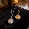 Heart Shape Cross Necklace In Stainless Steel With Gold Plating For Female Fashion Accessory