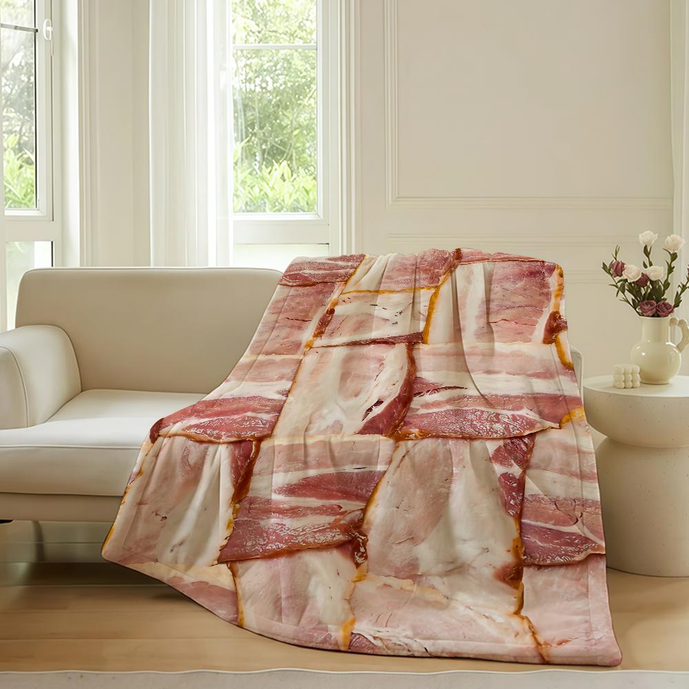 

Salmon Sushi Tuna Shrimps Bacon Blanket Warm Soft Suitable For Bedroom Sofa Bed Living Room Office Travel Camping Gifts 75x90cm