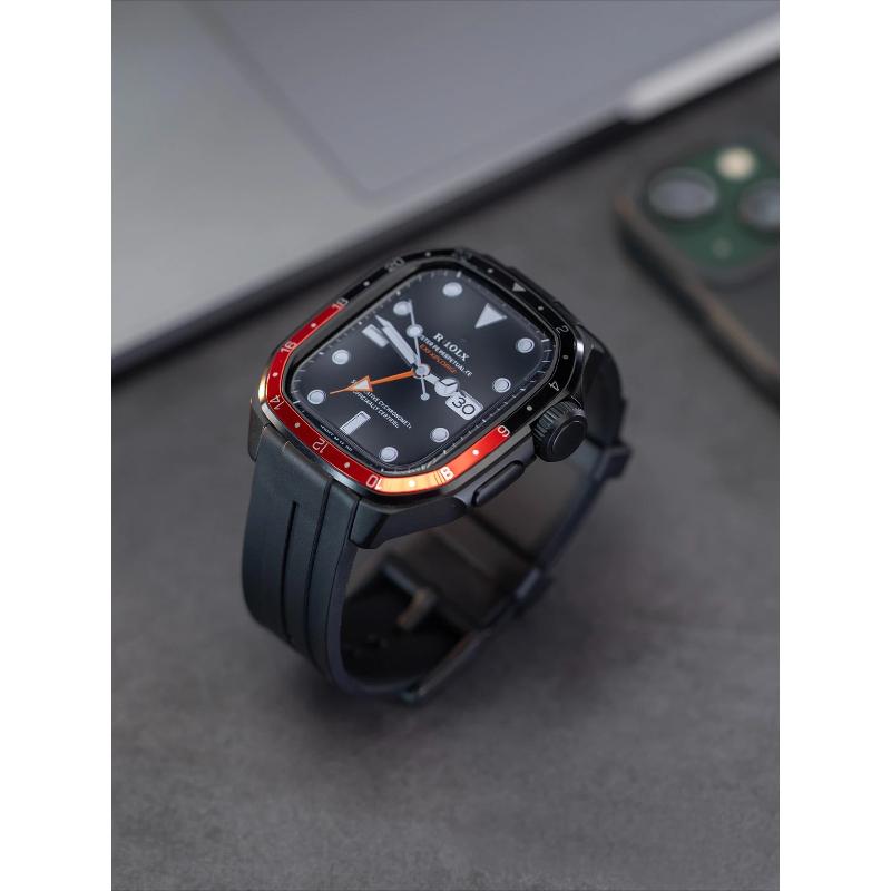 Custodia in Metallo+Cinturino in Silicone per Fasce Apple Watch 46mm 45mm Copertura Protettiva Antiurto Serie Iwatch 11 10 9 8