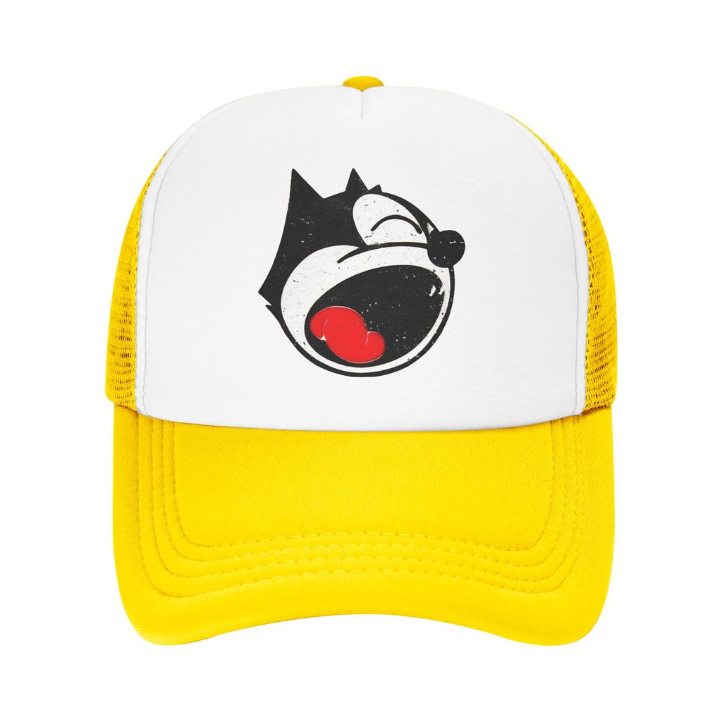 Felixed The Cat NapOn Red   Mesh Baseball Cap Adult Retro Sun Hat  Hat Adjustable Snapback Caps Sun Hats Summer Trucker Hat