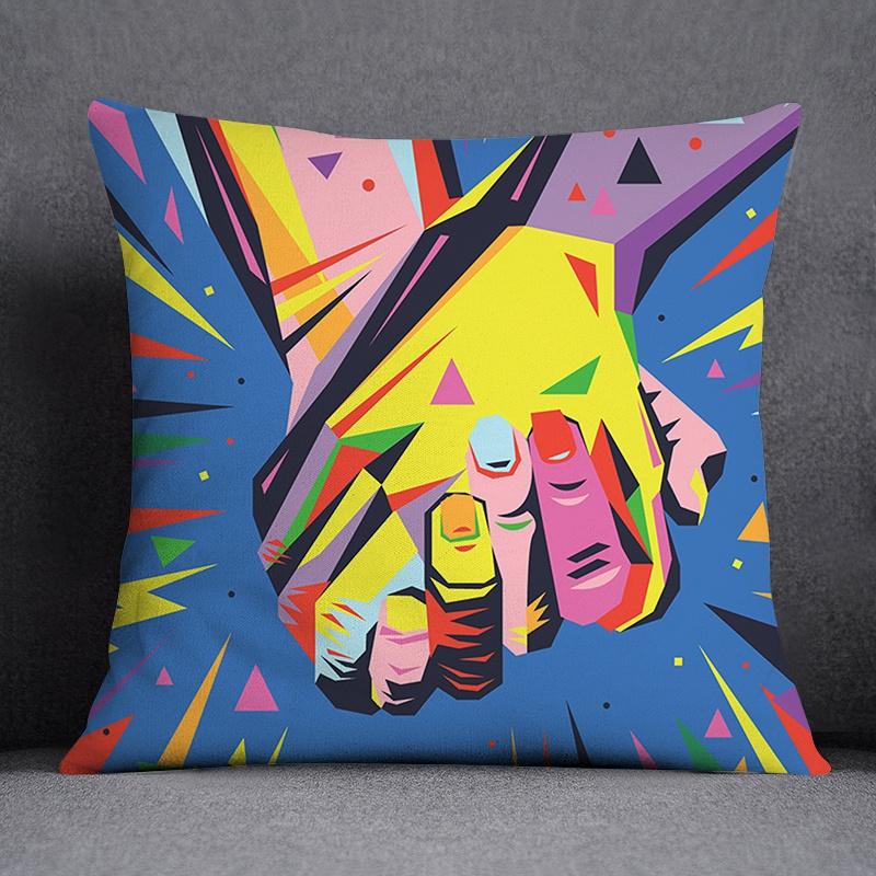 Painted Characters Collection Home Decor Pillowcases Square   Office Furnishings