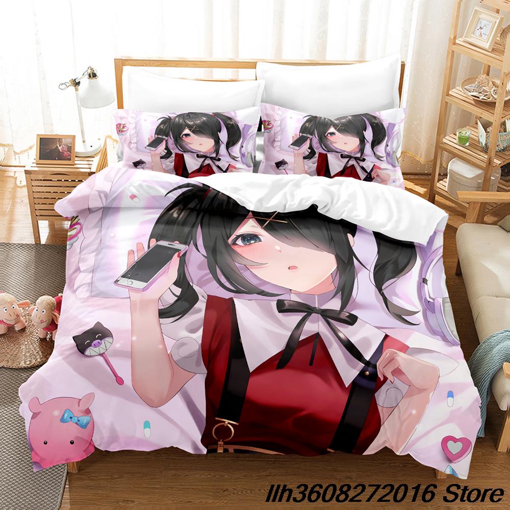 NEDY GIRL OVERDOSE Beding Set Single Twin Ful Quen King-Sized Dimensionsd Dimensions Bed Linen Set Adult People Kid Bedrom Thre-piece Suits Anime