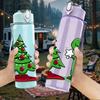 1PC Christmas Tree Dinosaur 750ml Color Plastic Sports Water Bottle Leakproof Flip Straw Lid Suitable for Sports Office Home Use