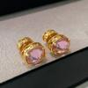 Zircon round cone stud earrings light luxury high-end temperament earrings women's fashion small and exquisite earrings