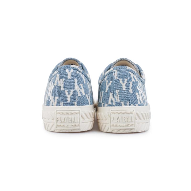 MLB Playball Anti-Slip Wear-Resistant Low-Top Canvas Shoes Unisex Blue White Sneakers 32SHPM111-50U