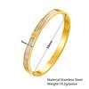 Htpwe Stainless Steel Rectangular Shell Inlaid Zirconium Bracelet Women 18kGold Couple Holiday Gift Bracelet Party Daily Zircon