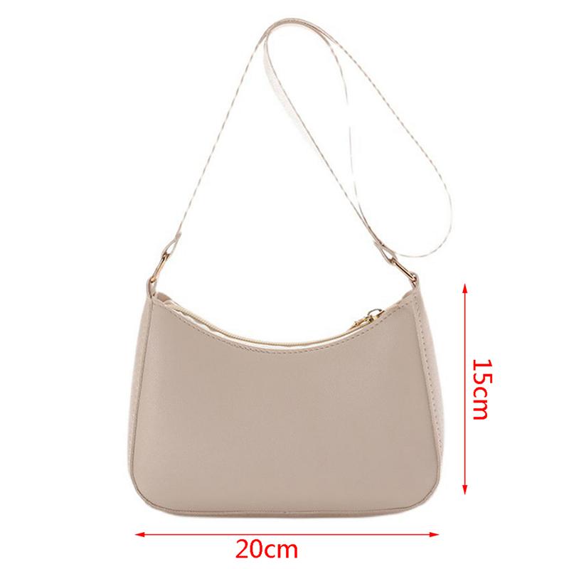 Women'S Fashion Handbags Retro Solid Color Pu Leather Shoulder Underarm Bag Casual Women Hobos Handbags