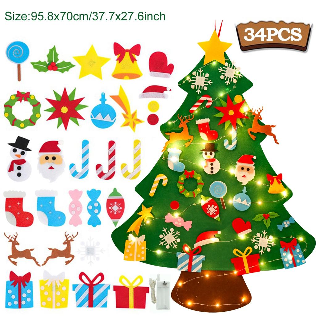 Kids DIY Felt Christmas Tree Merry Christmas Decorations For Home 2025 Christmas Ornaments Navidad Gifts Xmas Tree New Year 2025