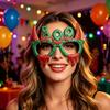 xiaobudian Halloween Party Glasses for Kids Adults, Glitter Frame Cosplay Decoration, Funny Pumpkin Skull Ghost Bat Eyewear Accessory Favors