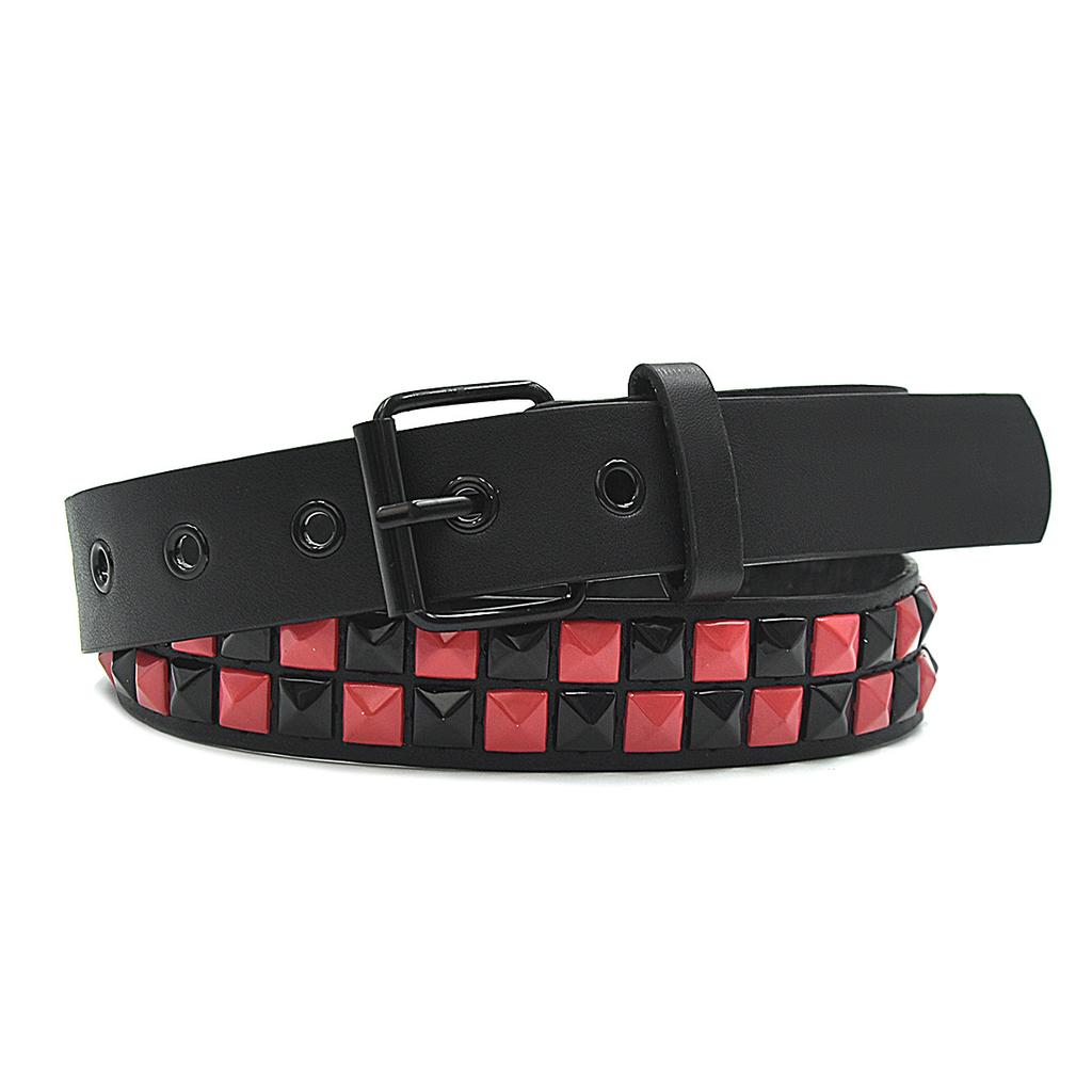 Purple Rivet Punk Women's Belt Hip Hop Y2k Jeans Accessories Girdle Fashion Trend Pu Leather Pin Buckle Waistband Unisex