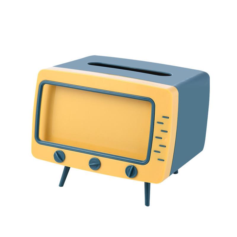 Multifunctional TV Shape Tissue Boxes Creative Phone Holder Sundries Storage Desktop  Paper Holder Organization Decoration