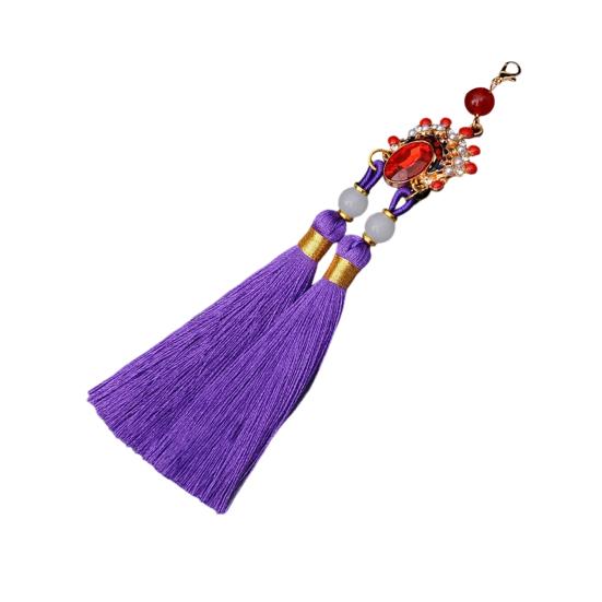 Tassel Pendant Facial Makeup Opera Car Decoration Hanging Accessories with Imitation Pearls Decor Hanfu Decoration