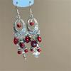 Exotic high-end fringed earrings, niche retro ethnic style earrings, French heavy industry bohemian earrings.