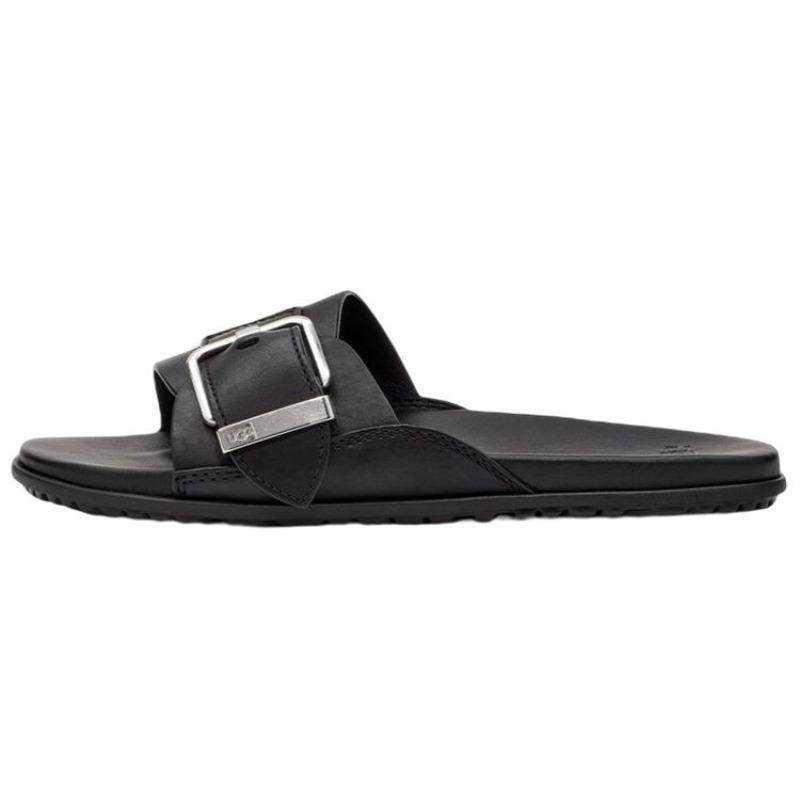 Женские сандалии-слайдеры UGG Solivan с пряжкой Черная кожа 1128630-BLLE 37