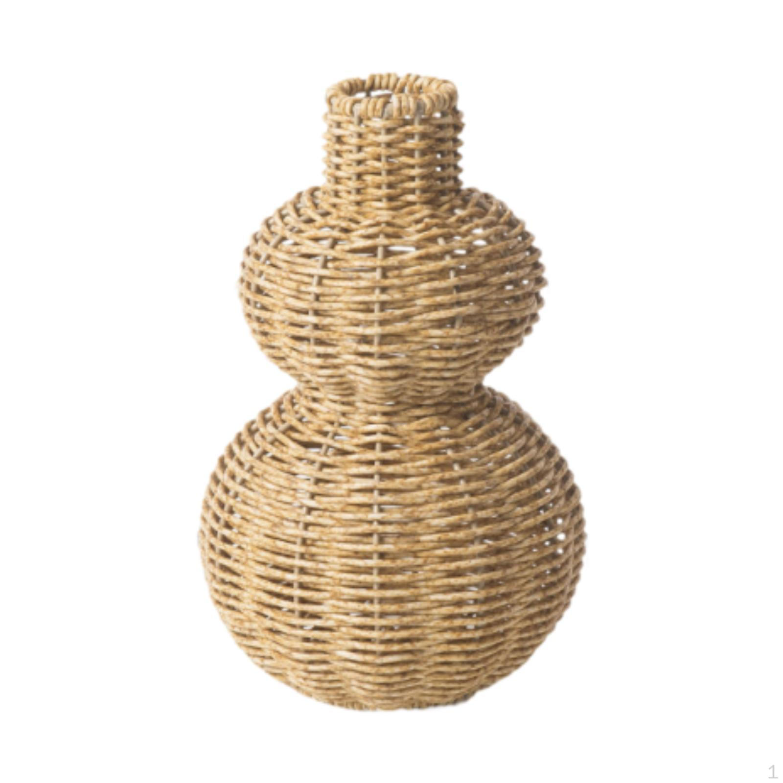 Плетеная ваза для цветов, контейнер, декоративная ваза, для спальни светло-коричневого