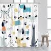 Cartoon Animals Kids Shower Curtains Cute Dogs Pet Ocean Fish Sea Turtle Whale Octopus Child Bathroom Curtain Decor With Hooks