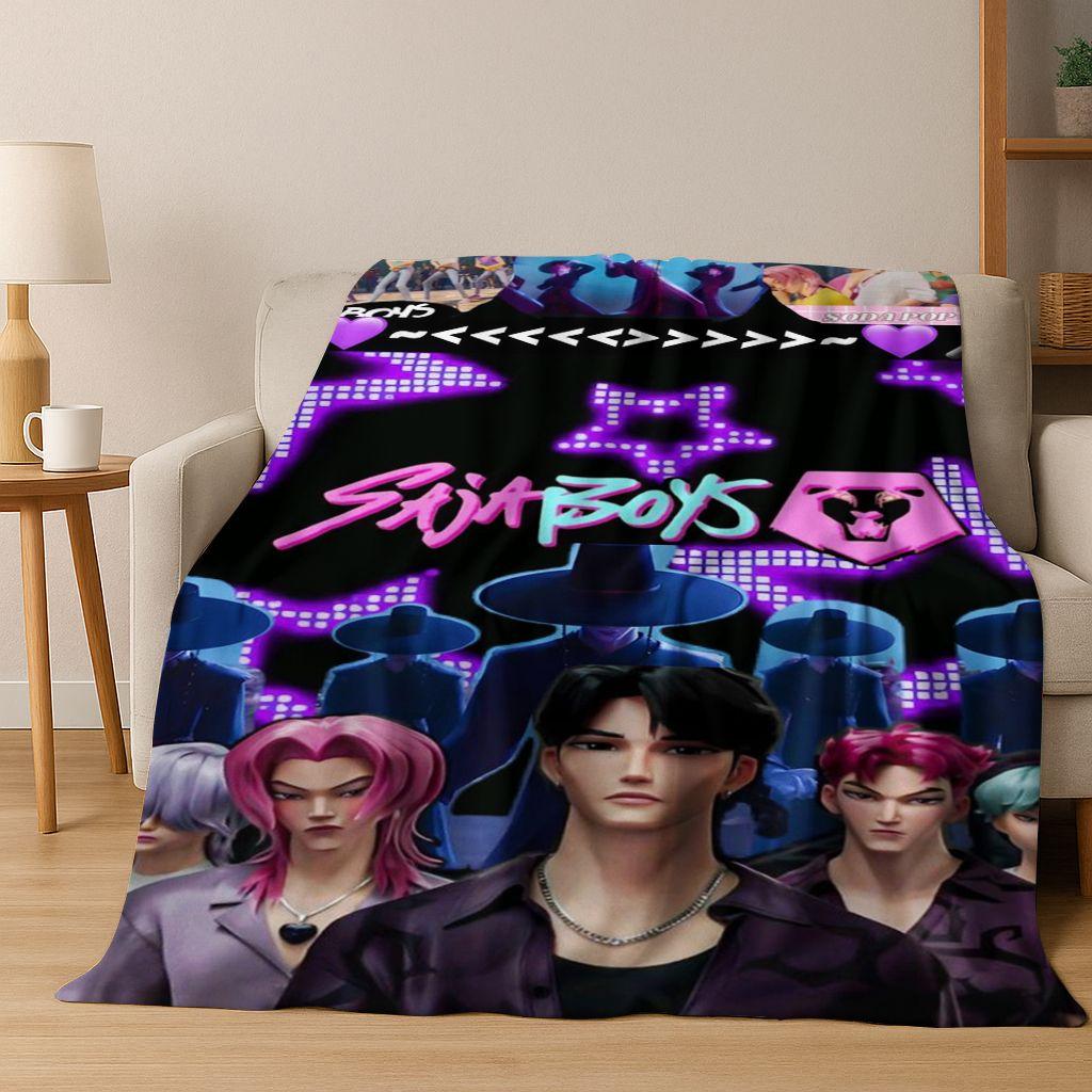 26 Stil Neue KPOP Dämonenjäger Rumi Mira Zoey Cartoon Flanell Decke, Gemütliche Weiche Überwurfdecke für Zuhause Schlafzimmer Bett Sofa Abdeckung