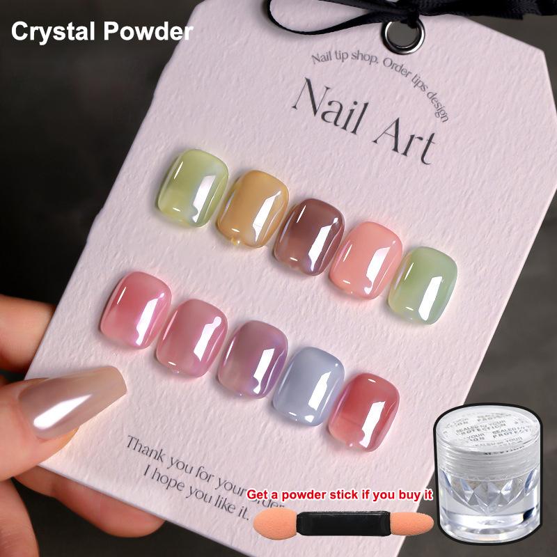 1G Mirror Plating  Powder Nail Art High Gloss Transparent Moonlight White Aurora Powder Fingernail Decoration Nail Salon