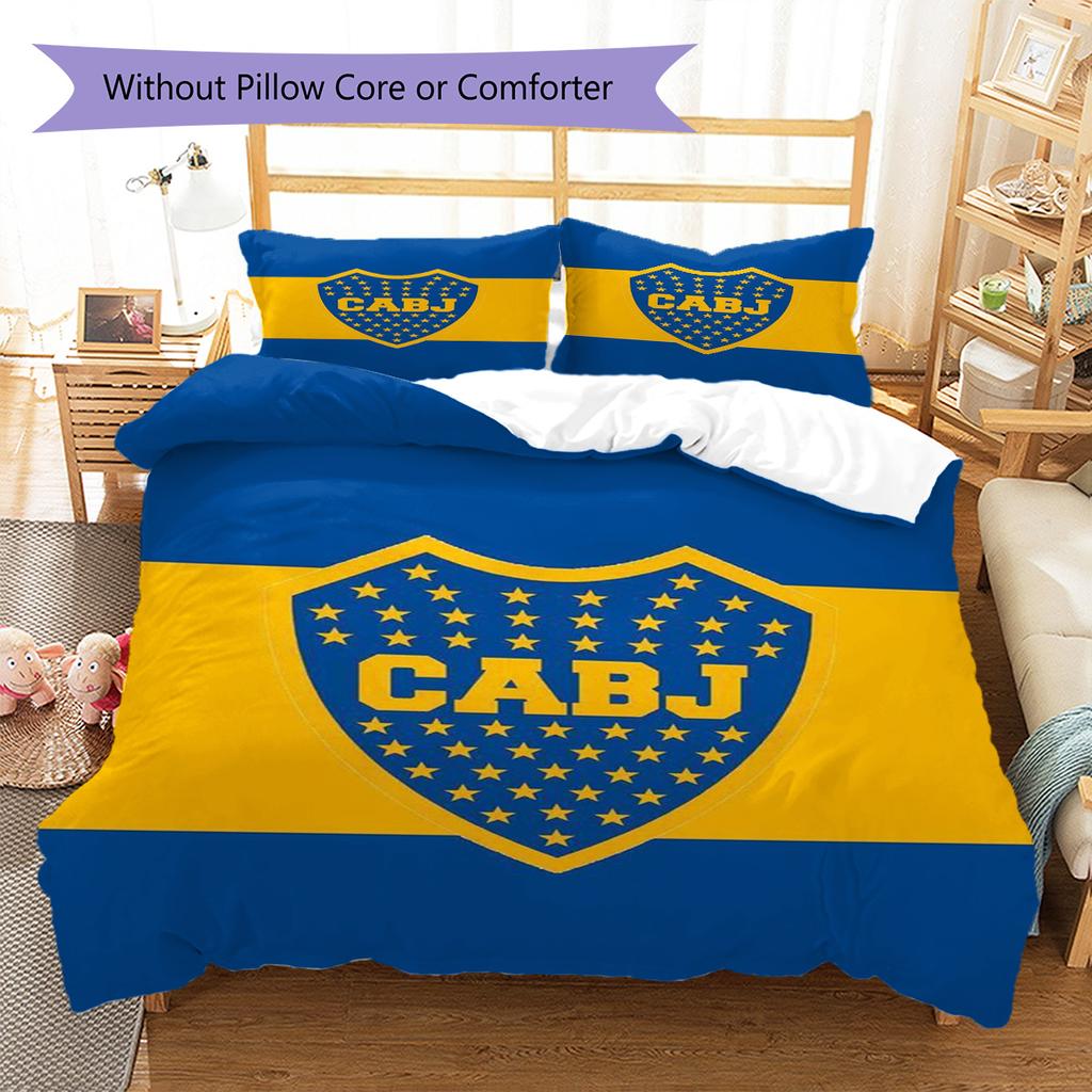 Boca Juniors Pattern Bedding Set Quilt Cover Pillowcase Home Decor Gift (1 * duvet cover + 2 * pillowcase, without core)