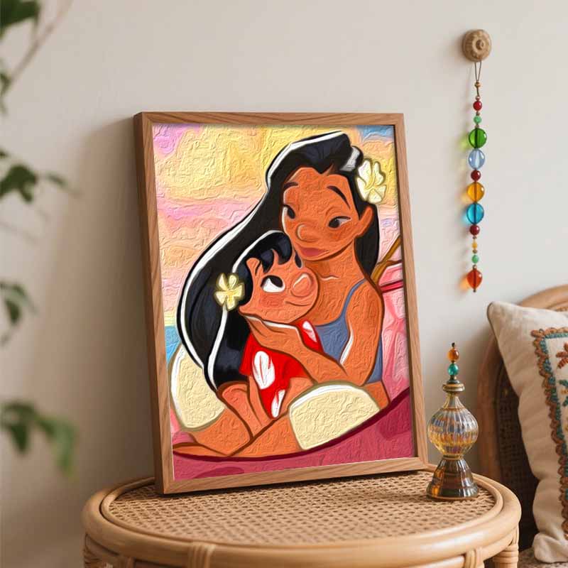Disney Lilo and Stitch Oil Paint Digital Painting Art Kit Handmade DIY Painting Kit Home Decor
