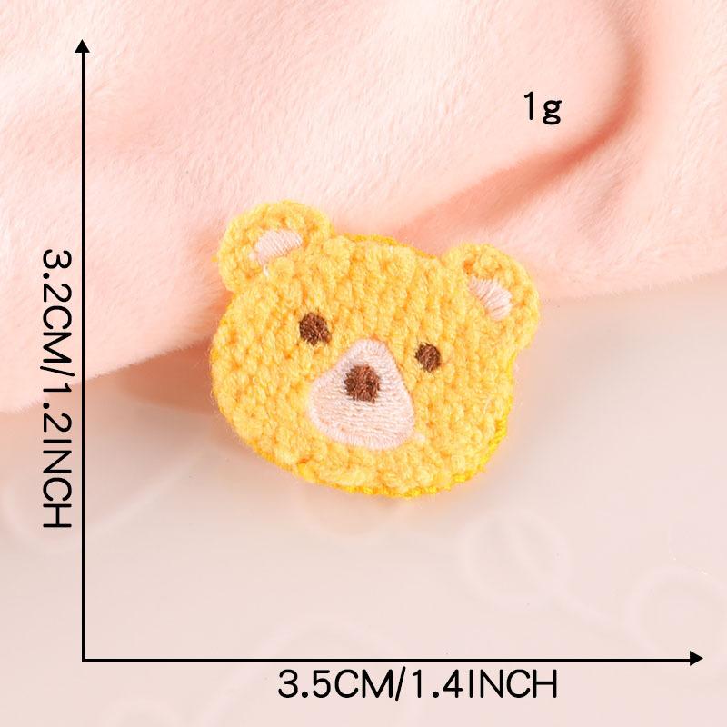 Embroidery Label Cute Bear Head Embroidery Sticker Diy Hand Account Accessories Accessories Patch Brooch Jewelry Hair Accessories Cloth Sticker
