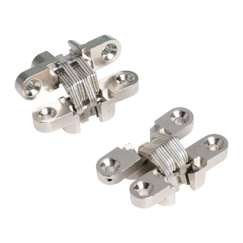 3 Stück verdeckte Kreuzbänder Türscharnier Zinklegierung automatisch schließendes Türscharnier Möbelbeschläge für Schrank Schrank Holzkiste