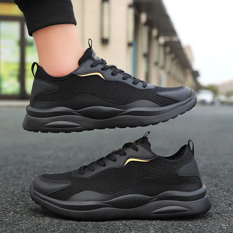fashion New Men's Running Shoes Platform Mesh Summer Breathable Fashion Lacing Casual Hiking Shoes Comfortable Sneakers Shoes Tennis