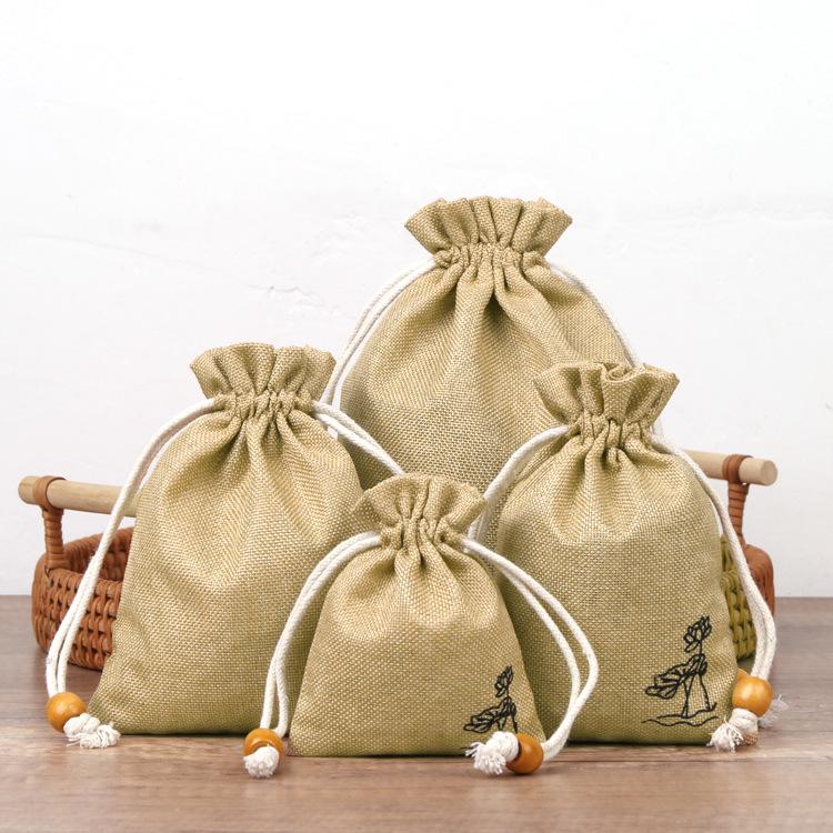 Custom Cotton Linen Drawstring Pouch: Small Cup, Jewelry, Storage, Brocade, Cultural Relic, or Bead Tray Bag