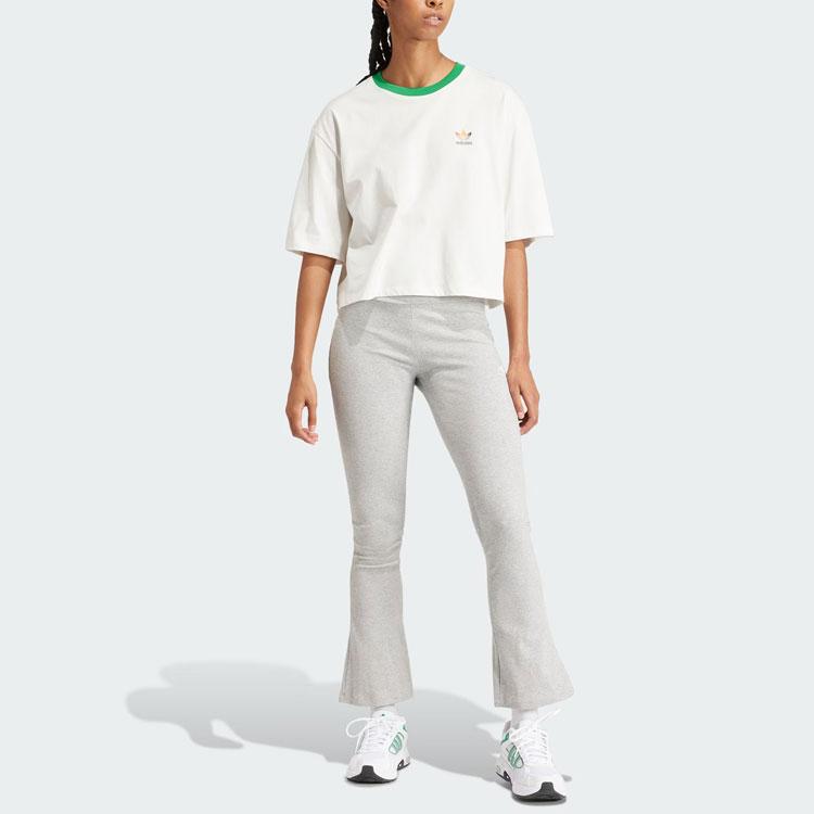 adidas Originals Women's '80s Loose Print Short Sleeve Tee White Green IS0312