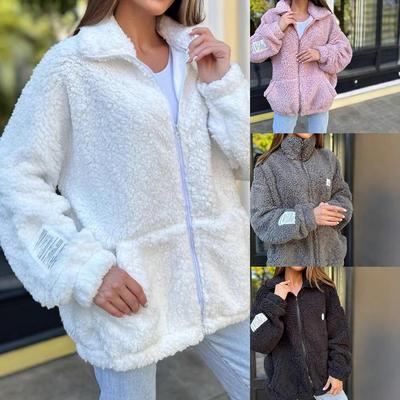 2025 Winter Plush Women's Sweater Cardigan Coat - European & American Style