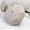 Retro Polka Dot Dual-Use Folding Umbrella: Windproof, Sturdy, Automatic Sunshade for Women