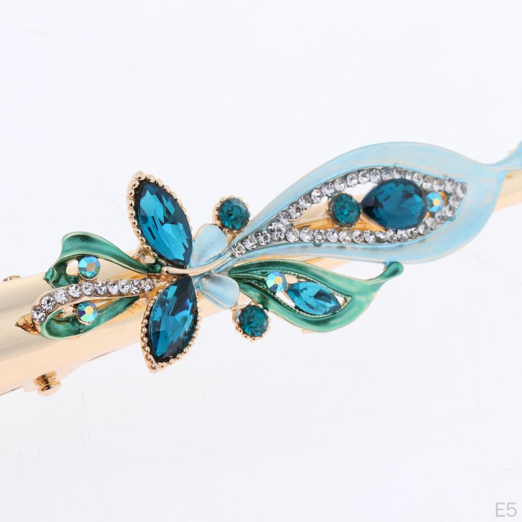 Große Metall Strass Schnabelspange ohne Klammer für dickes