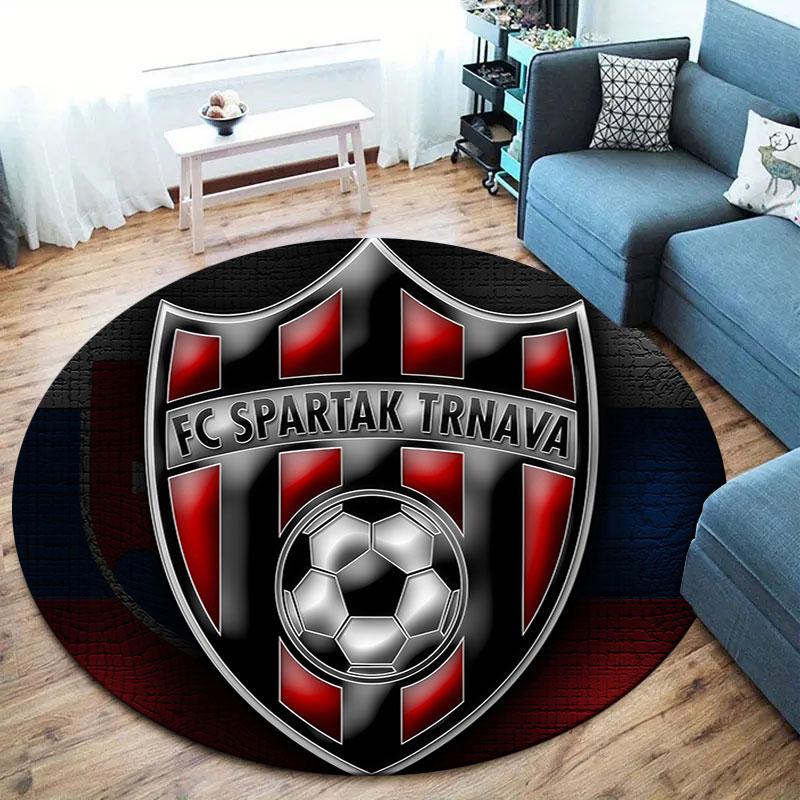 Kulatý koberec FC Spartak Trnava, Koberec do obývacího pokoje, ložnice, k pohovce, herny, Dekorace, Protiskluzová podložka