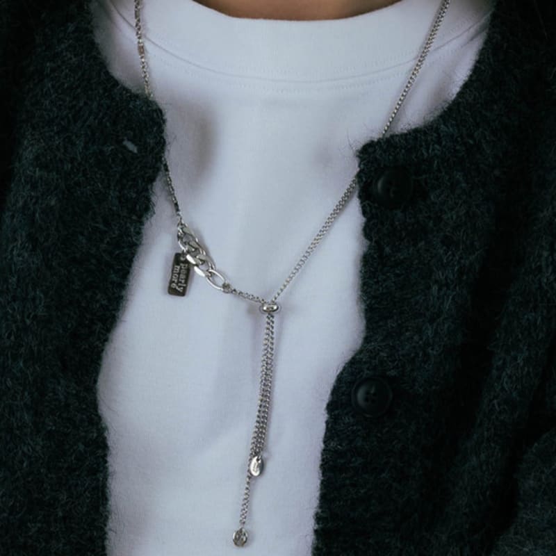 Pearlymore Bold Chain Point Slide Necklace_PM24N004WT