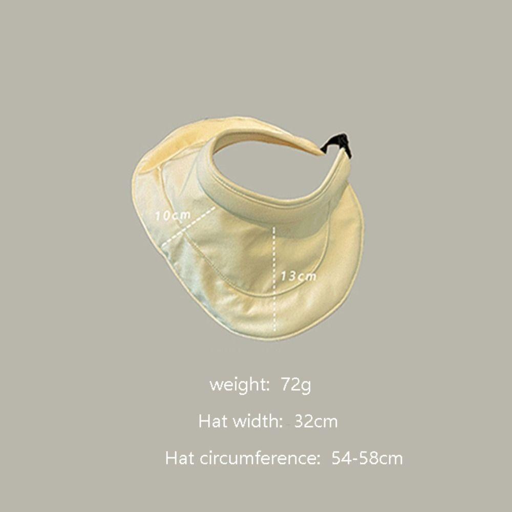 Breathable Big Brim Empty Top Hat Anti Uv Foldable Sunscreen Cap Summer Cap Women
