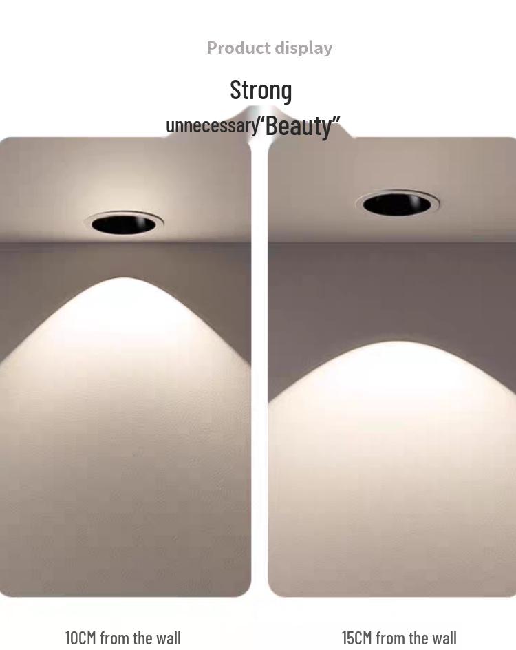 Adjustable Angle Anti-Glare Recessed Spotlight for Guest Rooms and Corridors