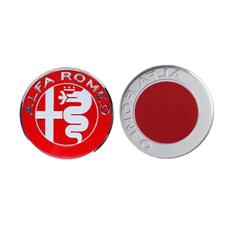 For Alfa Romeo 2026 Hot Sticker 75MM Car Front Hood Badge Rear Trunk Sticker 40MM Car Steering Wheel Badge Sticker For All Alfa zj9