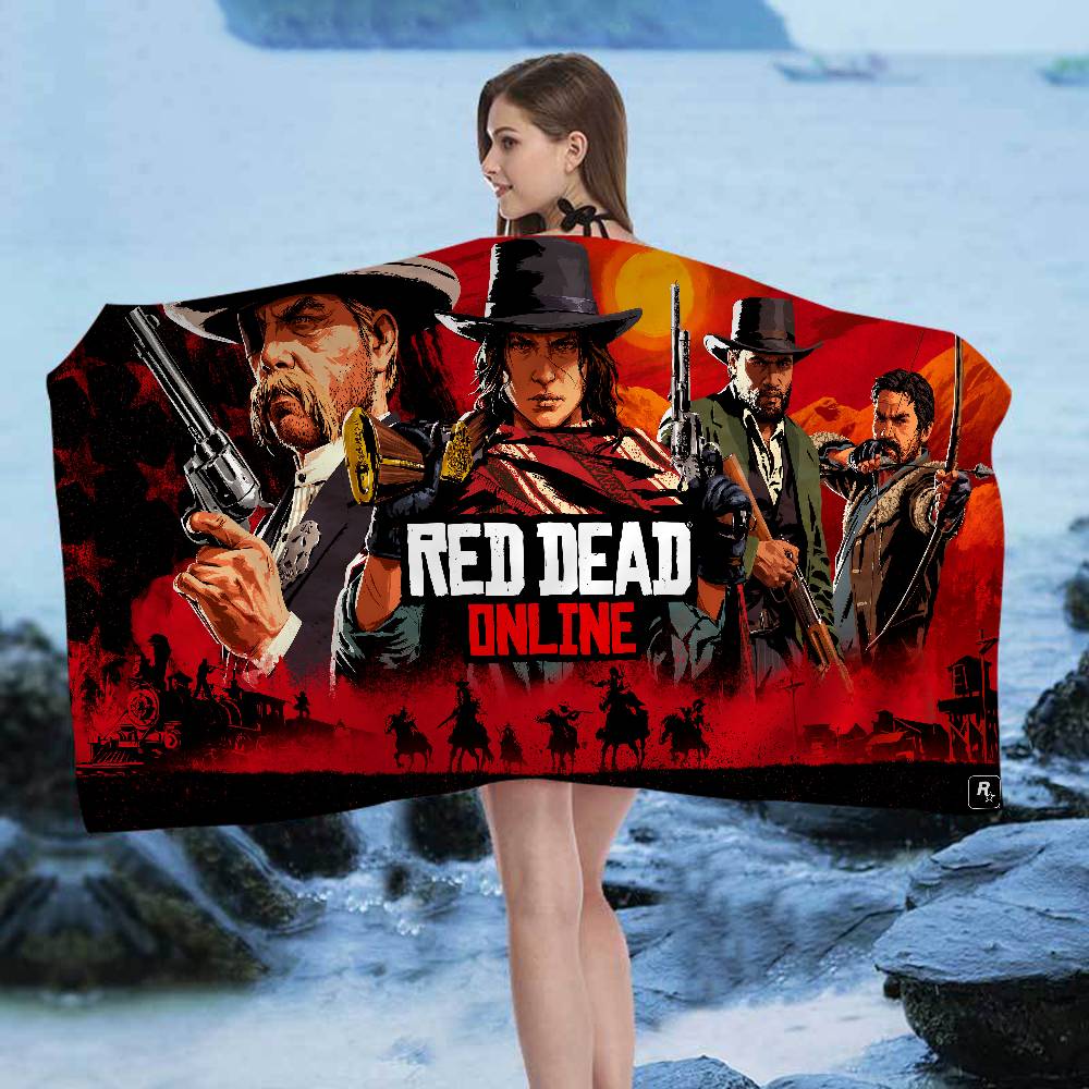 Spiel TV-Red-Dead-Redemption Mikrofaserdecke Schnelltrocknende Strandtücher Übergröße Druck Super Saugfähiges Pooltuch Decke